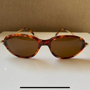 Vintage St. John Tortoiseshell Look and Brass Sunglasses